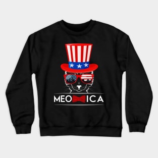 'Meowica Flag' Awesome July 4th Cats Gift Crewneck Sweatshirt